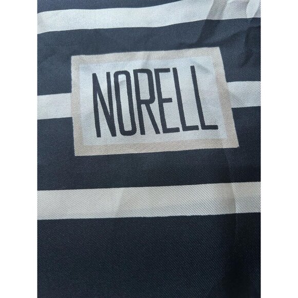 NORELL Black & White Zigzag Rectangle Silk Scarf Fringe Edge 72’’- 36’’ EX COND - Picture 2 of 4